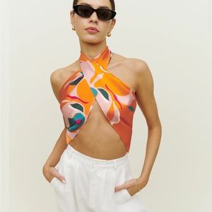 Reformation NWT Silk Scarf in Electra